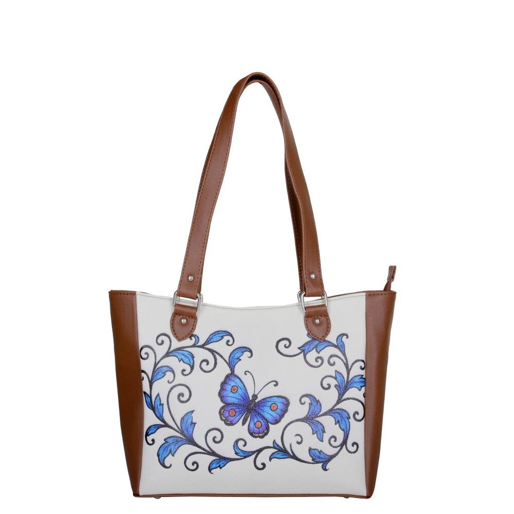 Printed Vegan Leather Shoulder Tote Bag for Women–Sling Bag Daily Use Purse